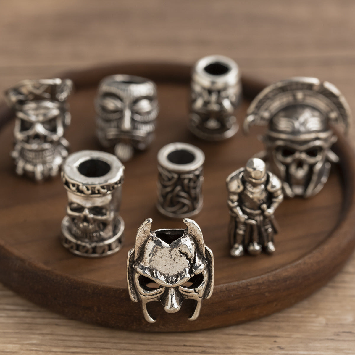 Wholesale Alloy Demon Skull Large Aperture Beads DIY Keychain Accessories Beads